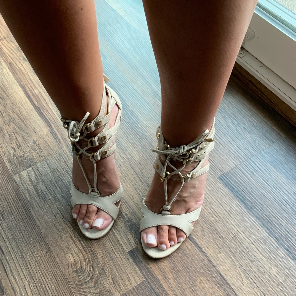 Cream sandals